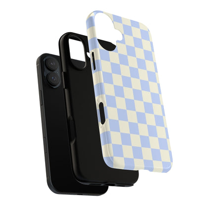 Blue Checkered Durable Tough Phone Case