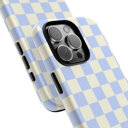 Blue Checkered Durable Tough Phone Case