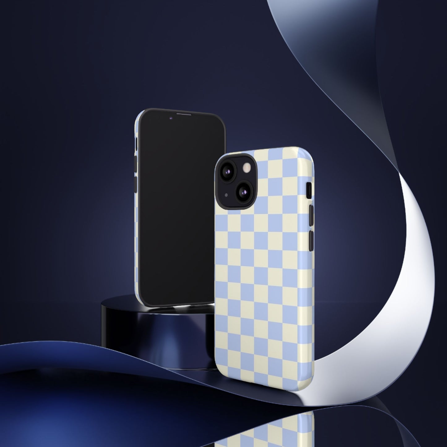 Blue Checkered Durable Tough Phone Case