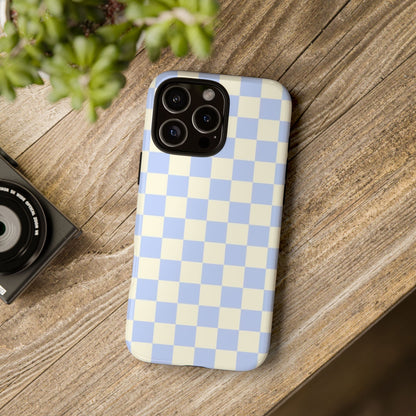 Blue Checkered Durable Tough Phone Case