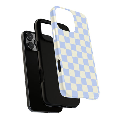 Blue Checkered Durable Tough Phone Case
