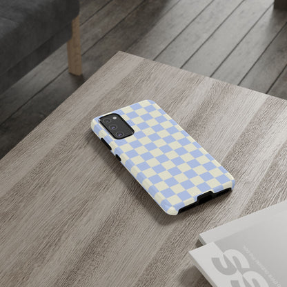 Blue Checkered Durable Tough Phone Case