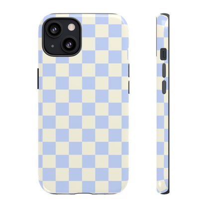 Blue Checkered Durable Tough Phone Case