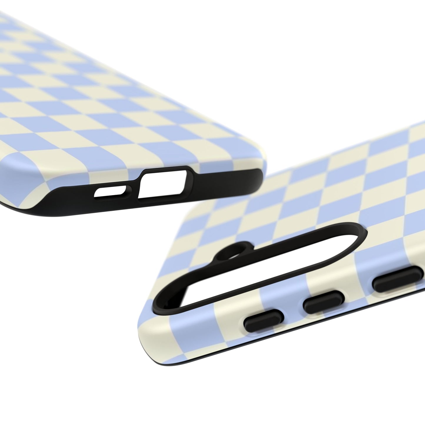 Blue Checkered Durable Tough Phone Case