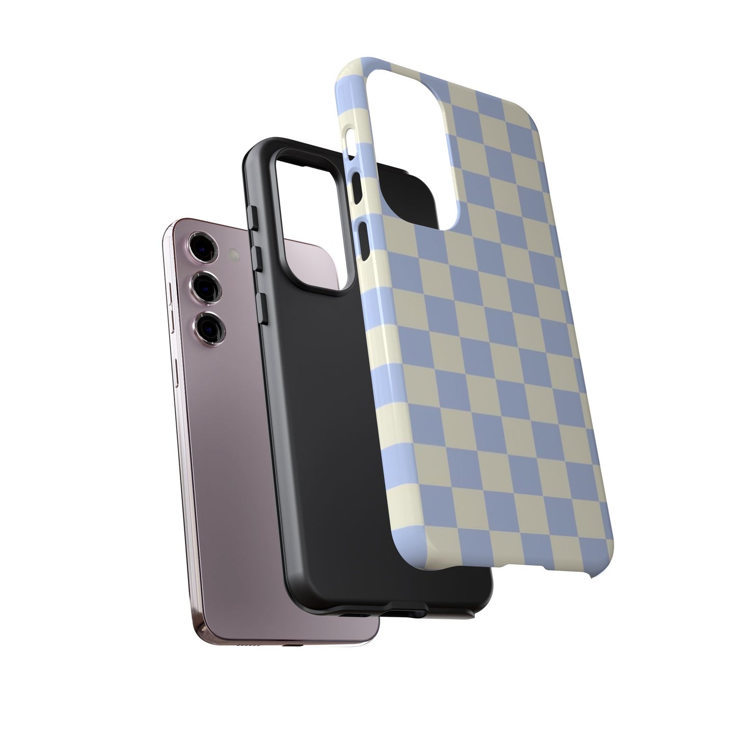 Blue Checkered Durable Tough Phone Case