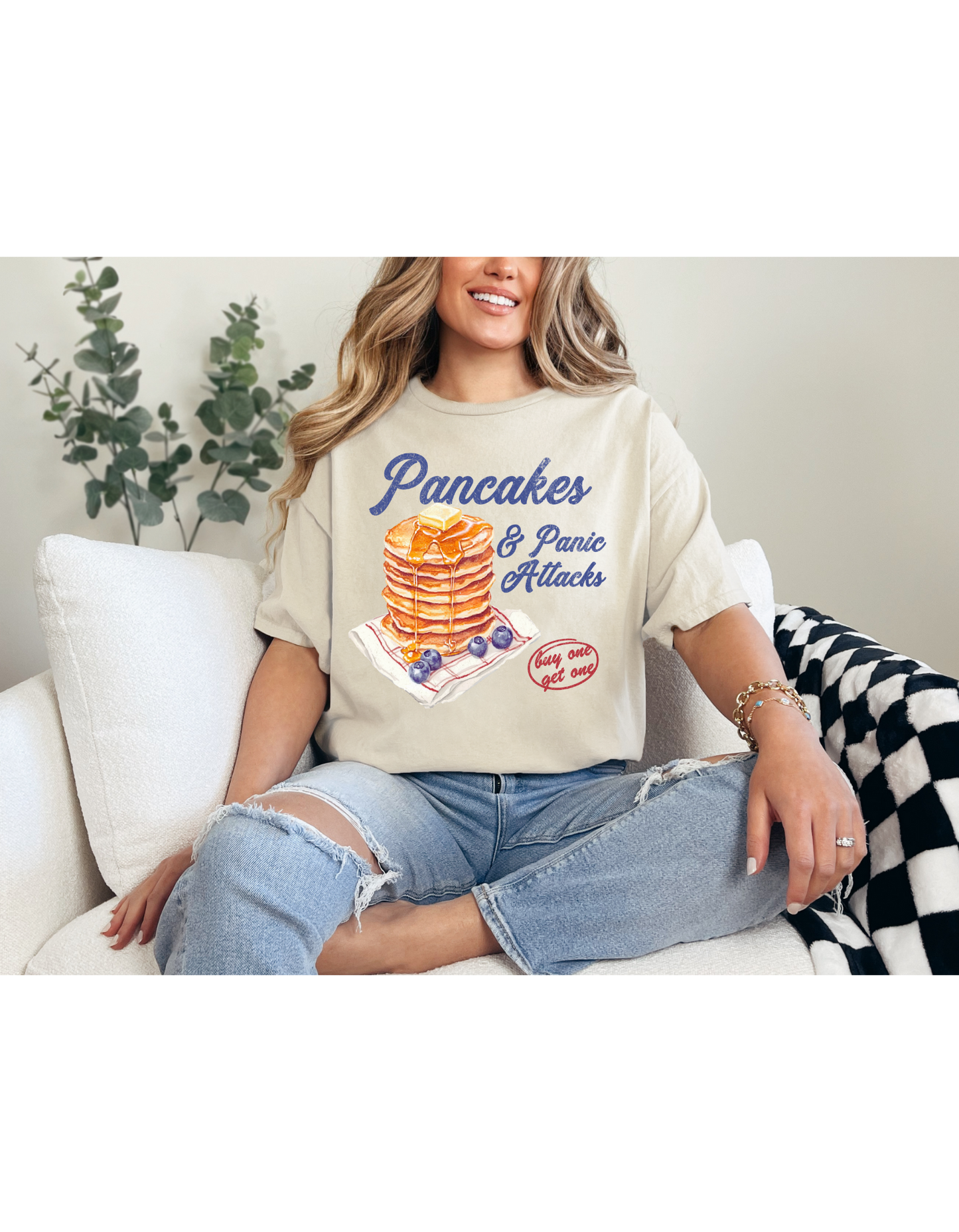 Pancake & Panic Attacks Distress Shirt
