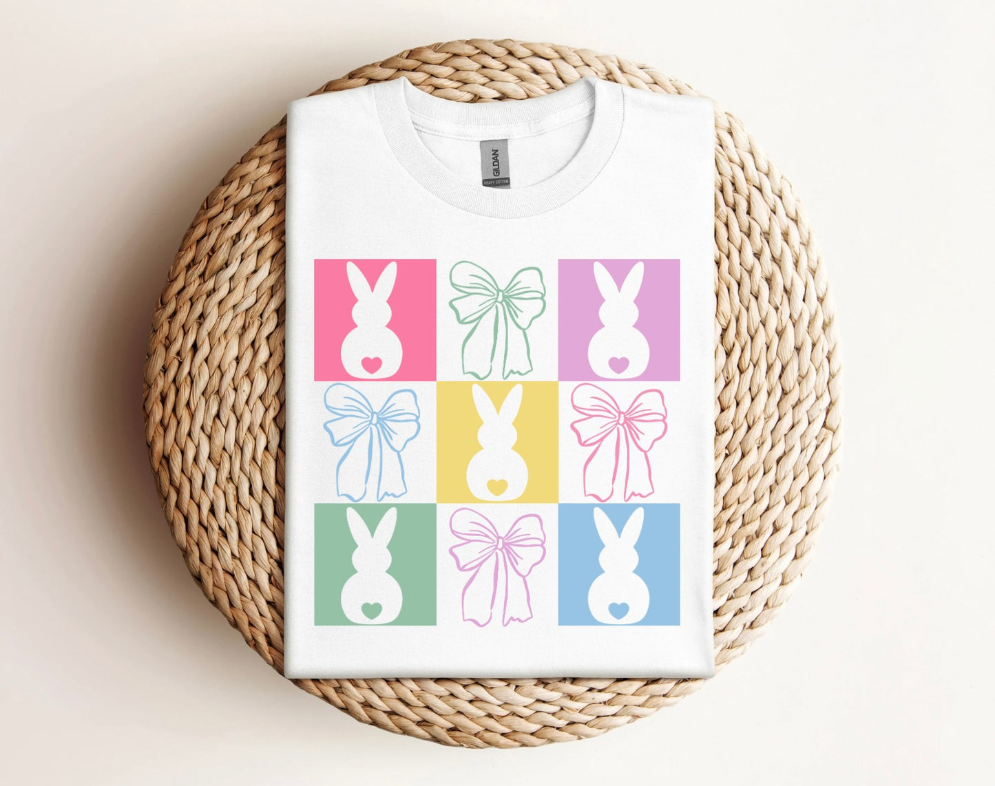 Easter Bunny Checkered Bow Shirt