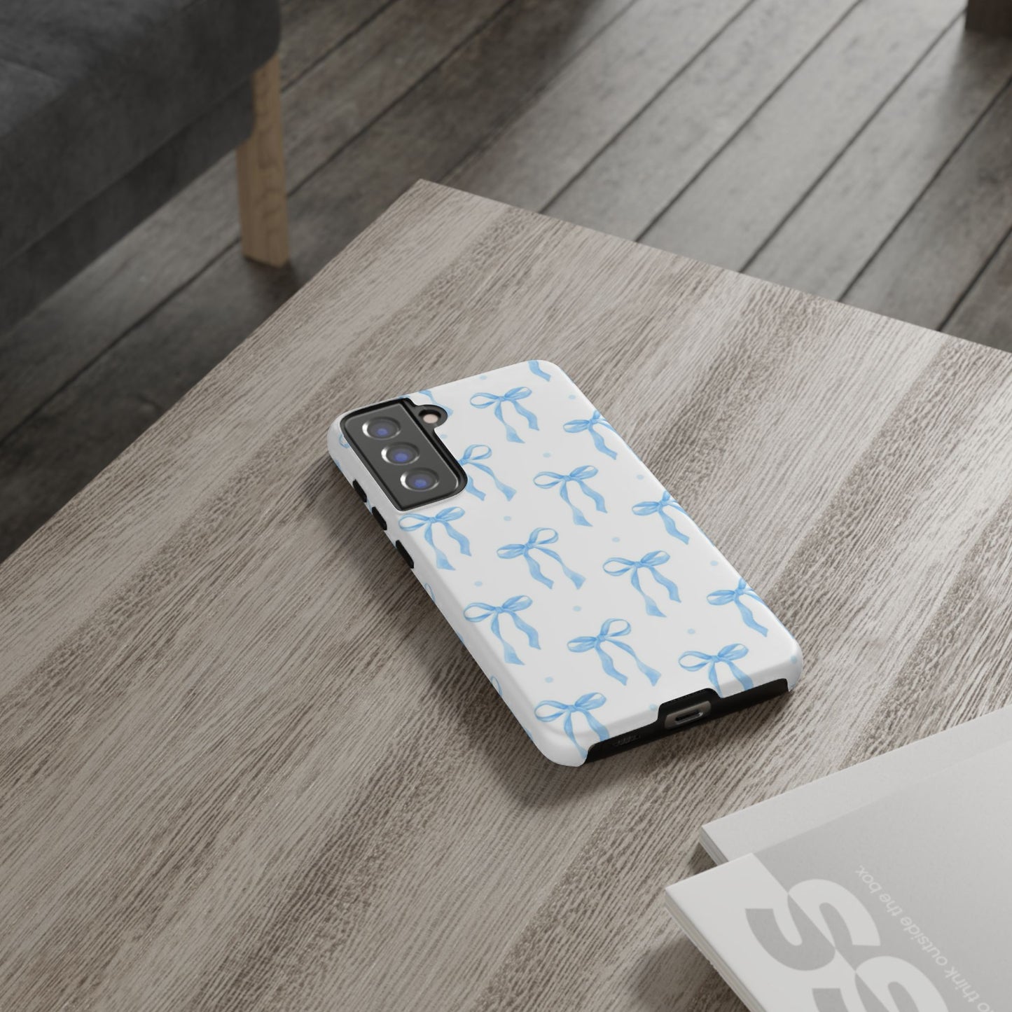 Blue Coquette Bow Phone Case