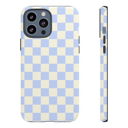 Blue Checkered Durable Tough Phone Case