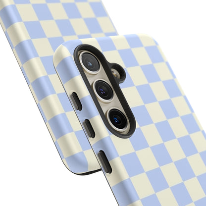 Blue Checkered Durable Tough Phone Case
