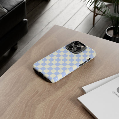Blue Checkered Durable Tough Phone Case