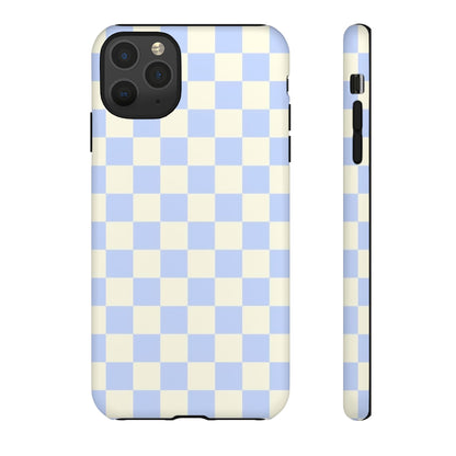 Blue Checkered Durable Tough Phone Case
