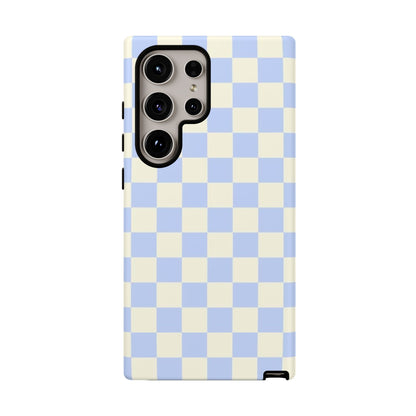 Blue Checkered Durable Tough Phone Case