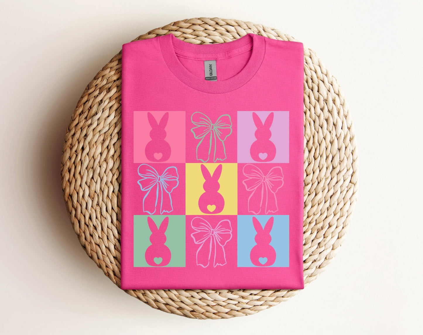 Easter Bunny Checkered Bow Shirt