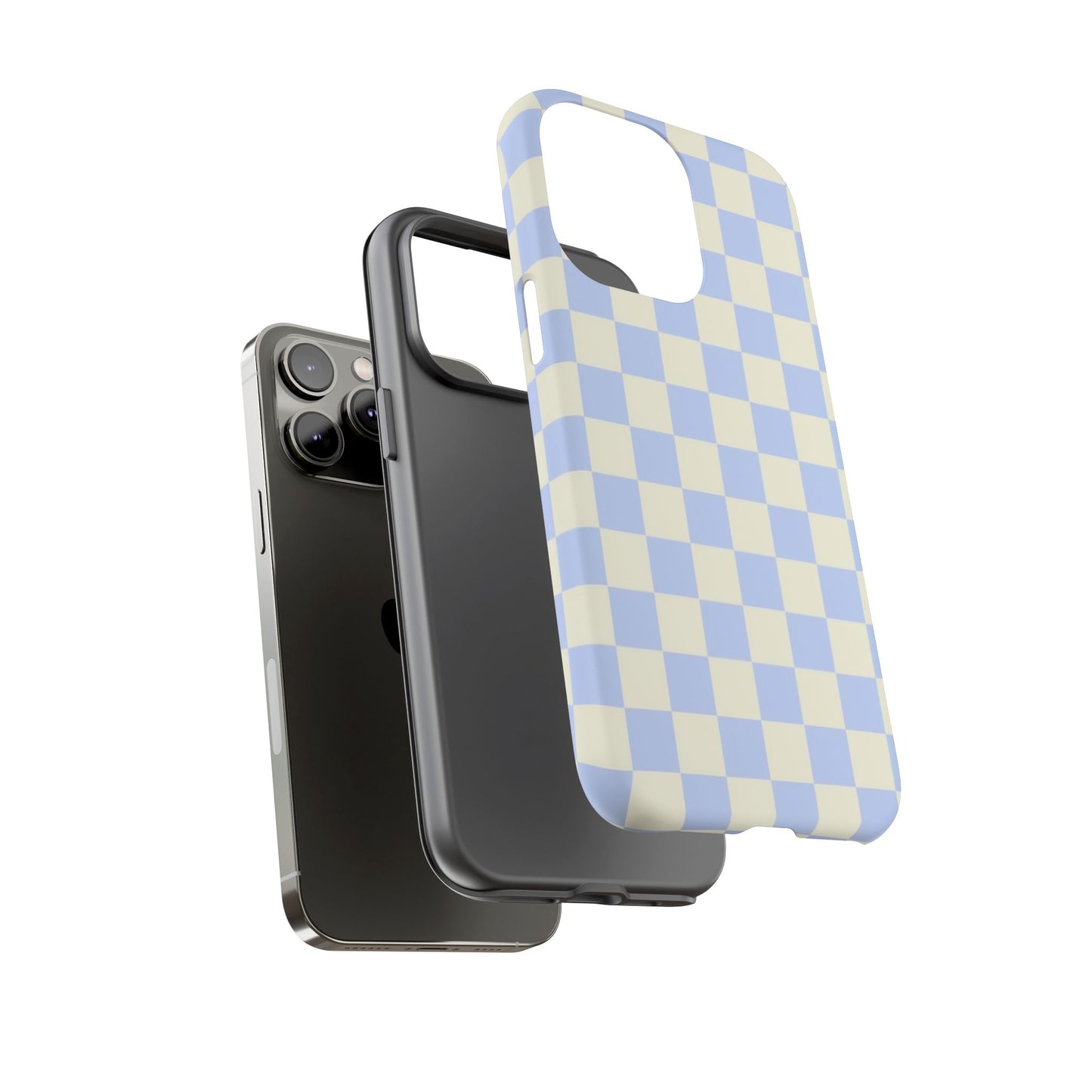 Blue Checkered Durable Tough Phone Case