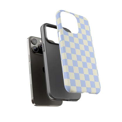 Blue Checkered Durable Tough Phone Case