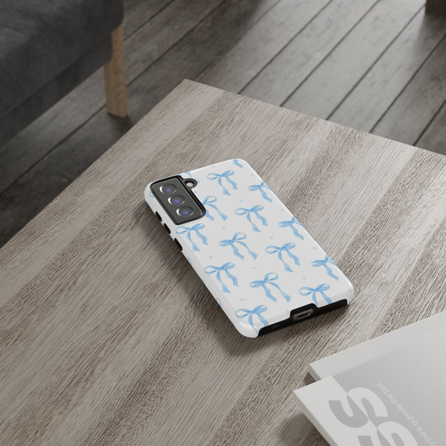 Blue Coquette Bow Phone Case