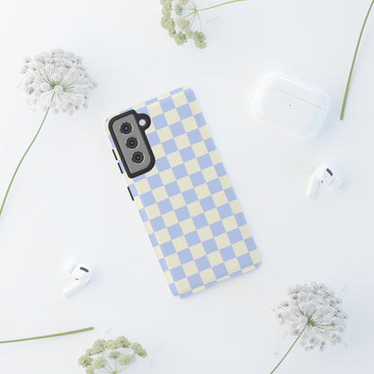 Blue Checkered Durable Tough Phone Case