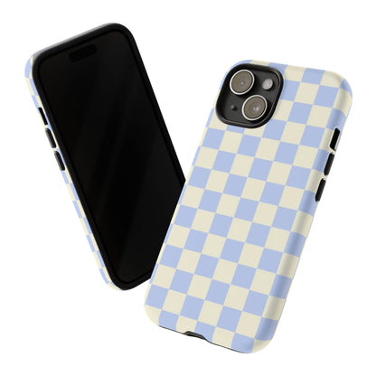Blue Checkered Durable Tough Phone Case