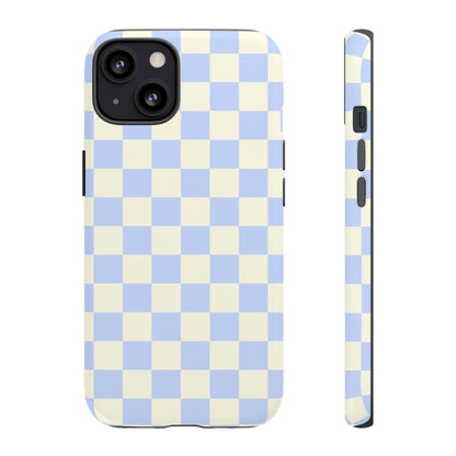 Blue Checkered Durable Tough Phone Case