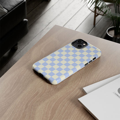 Blue Checkered Durable Tough Phone Case