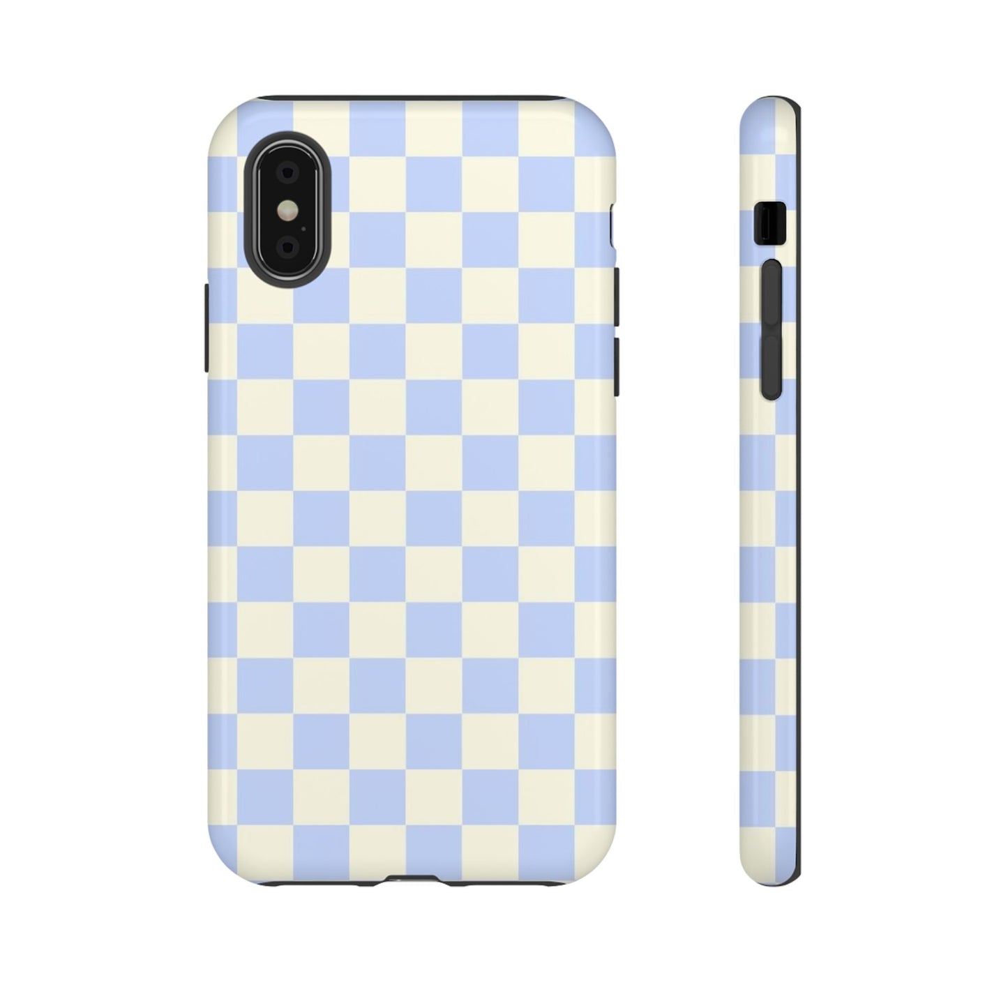 Blue Checkered Durable Tough Phone Case