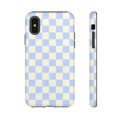 Blue Checkered Durable Tough Phone Case