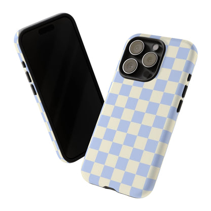 Blue Checkered Durable Tough Phone Case