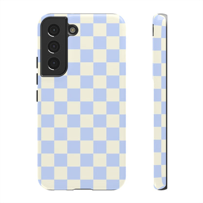 Blue Checkered Durable Tough Phone Case