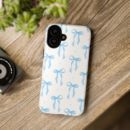 Blue Coquette Bow Phone Case