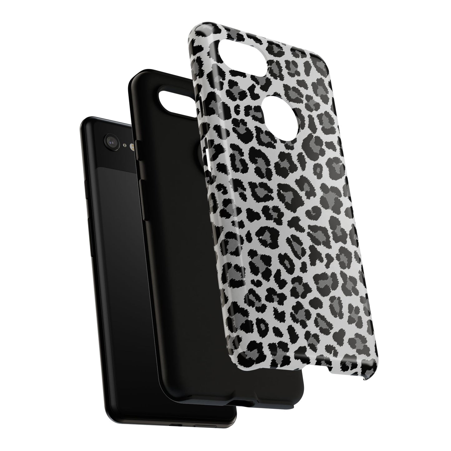 Black and Grey Cheetah Print Phone Case