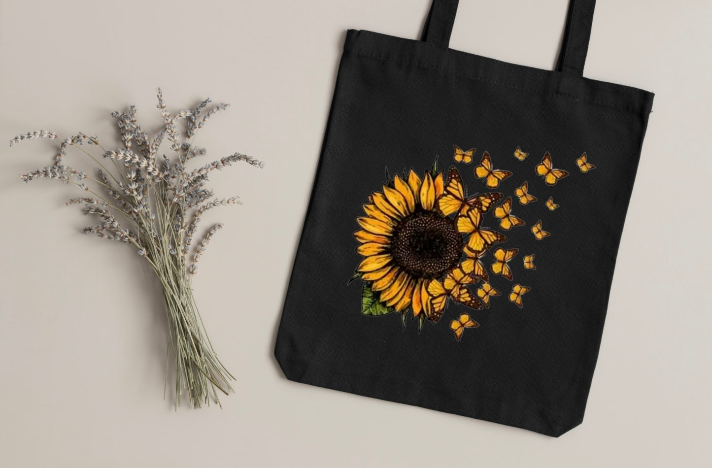Sunflower Butterflies Tote Bag