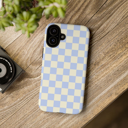 Blue Checkered Durable Tough Phone Case