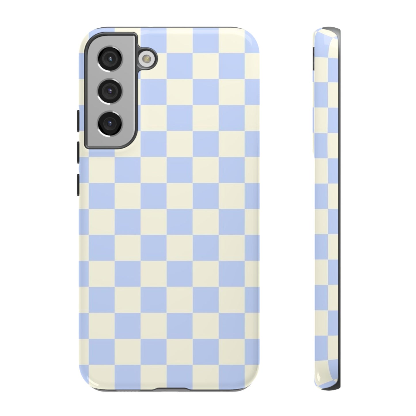 Blue Checkered Durable Tough Phone Case