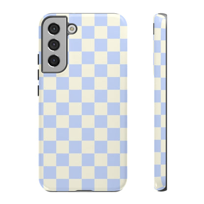 Blue Checkered Durable Tough Phone Case