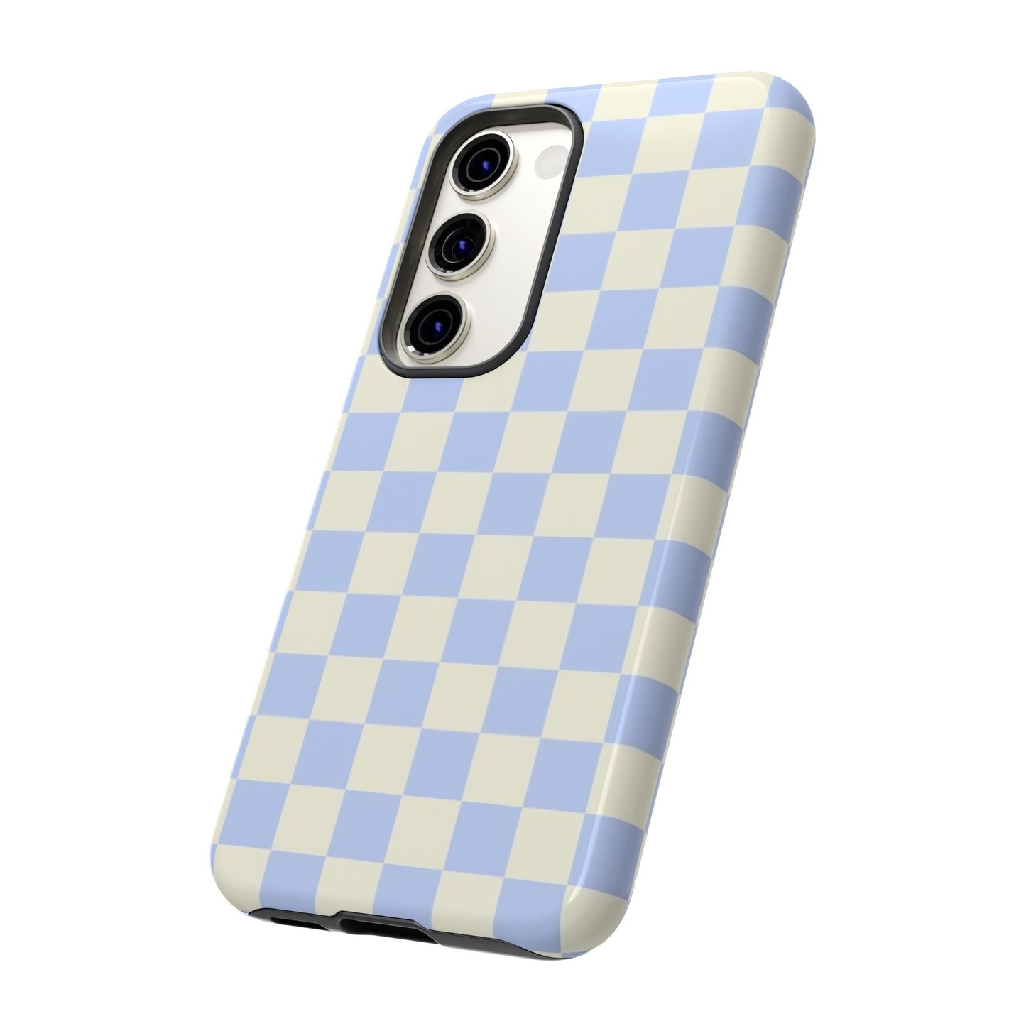 Blue Checkered Durable Tough Phone Case