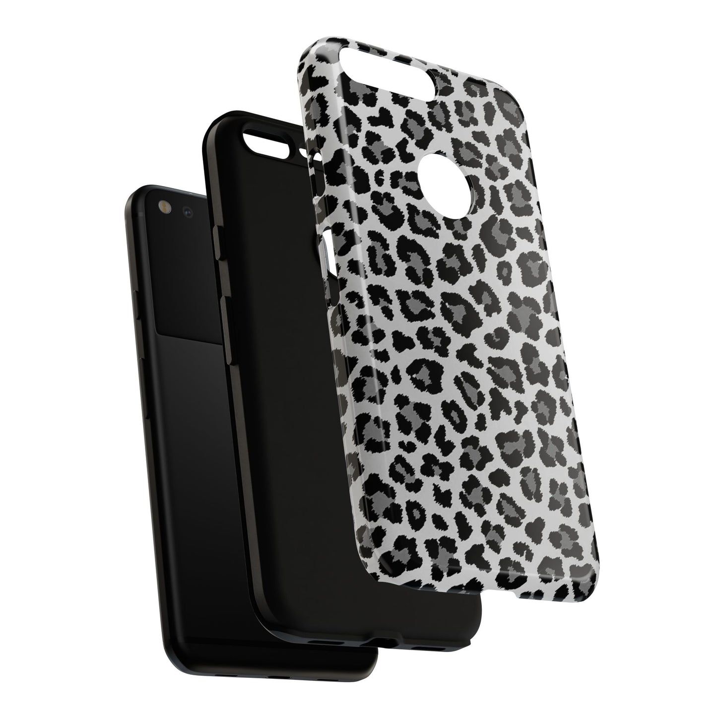 Black and Grey Cheetah Print Phone Case