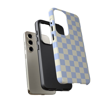 Blue Checkered Durable Tough Phone Case