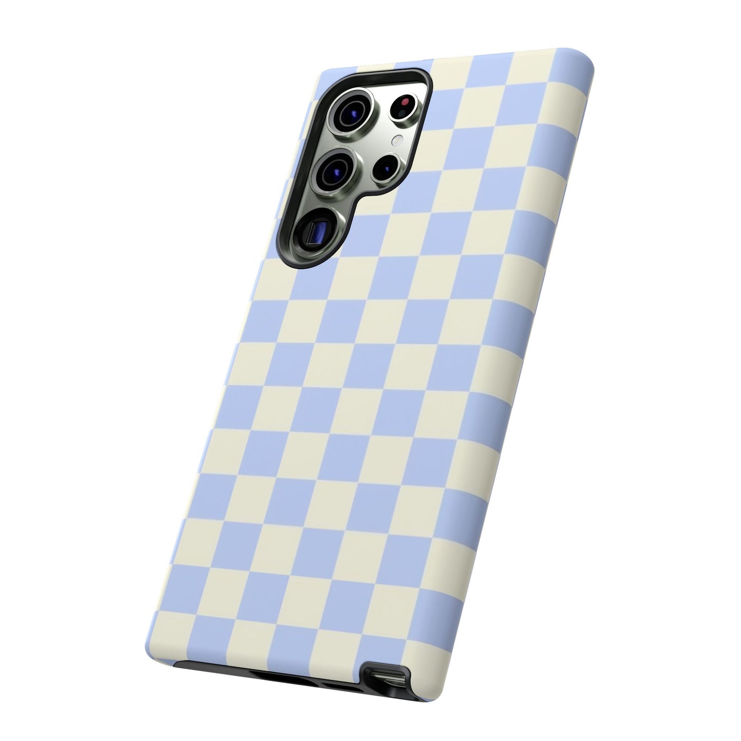Blue Checkered Durable Tough Phone Case