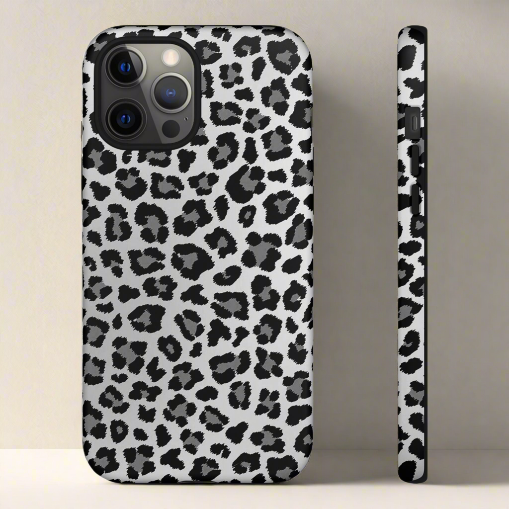 Black and Grey Cheetah Print Phone Case